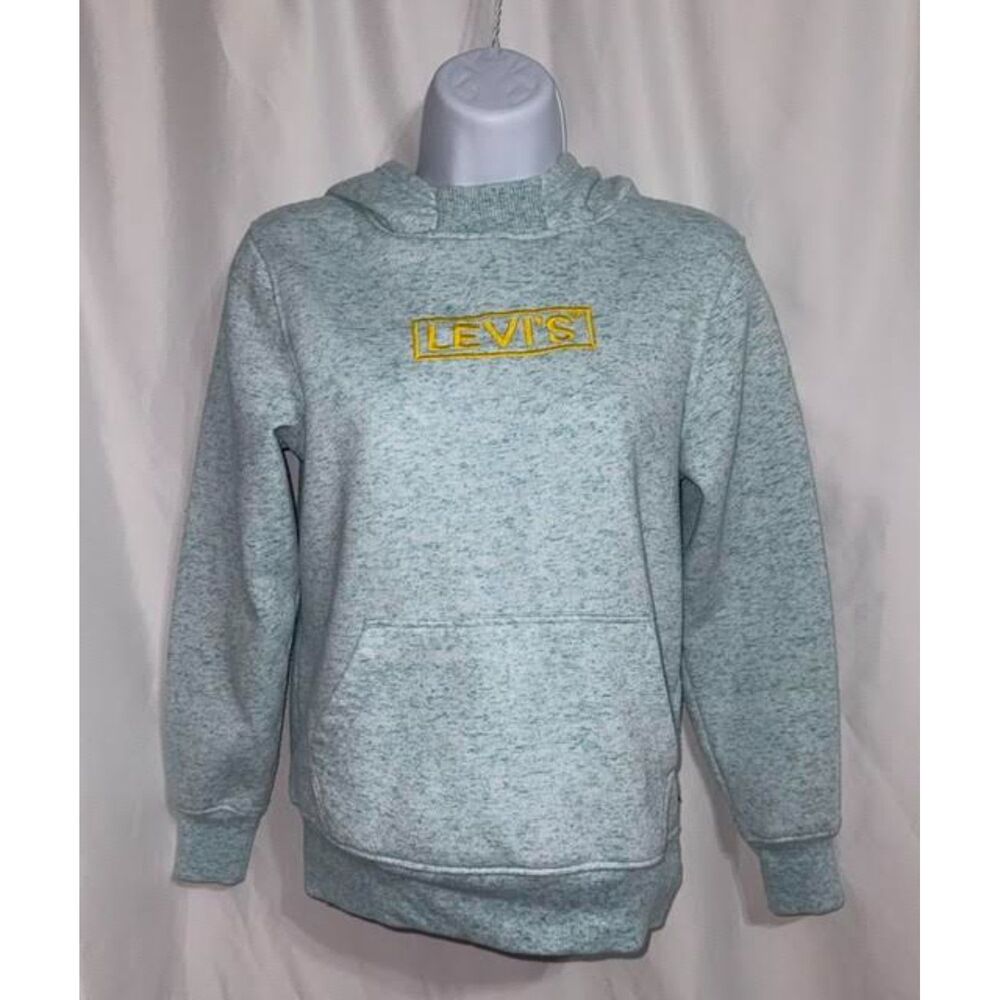 Levi's Kids Hoodie Embroidered Logo Heathered Sea Green Size Med 10-12 yrs